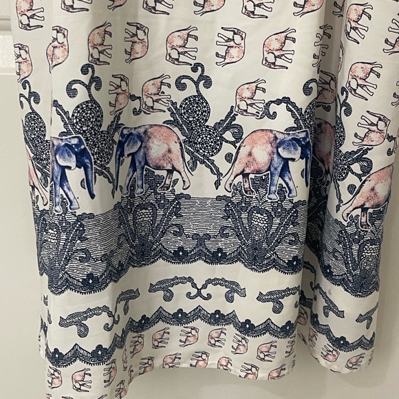 Audrey 3+1 Womens Size Small Elephant Print Slip Mini Dress Lined - Picture 5 of 11